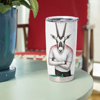 Jordan Football Tumbler Cup The Chivalrous Ones Oryx Mascot Patriotic Halftone Dot