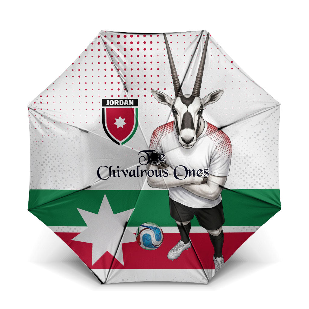 Jordan Football Umbrella The Chivalrous Ones Oryx Mascot Patriotic Halftone Dot