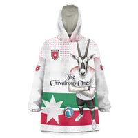 Personalized Jordan Football Wearable Blanket Hoodie The Chivalrous Ones Oryx Mascot Patriotic Halftone Dot