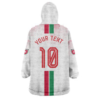 Personalized Jordan Football Wearable Blanket Hoodie The Chivalrous Ones Oryx Mascot Patriotic Halftone Dot