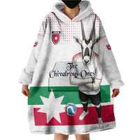Personalized Jordan Football Wearable Blanket Hoodie The Chivalrous Ones Oryx Mascot Patriotic Halftone Dot