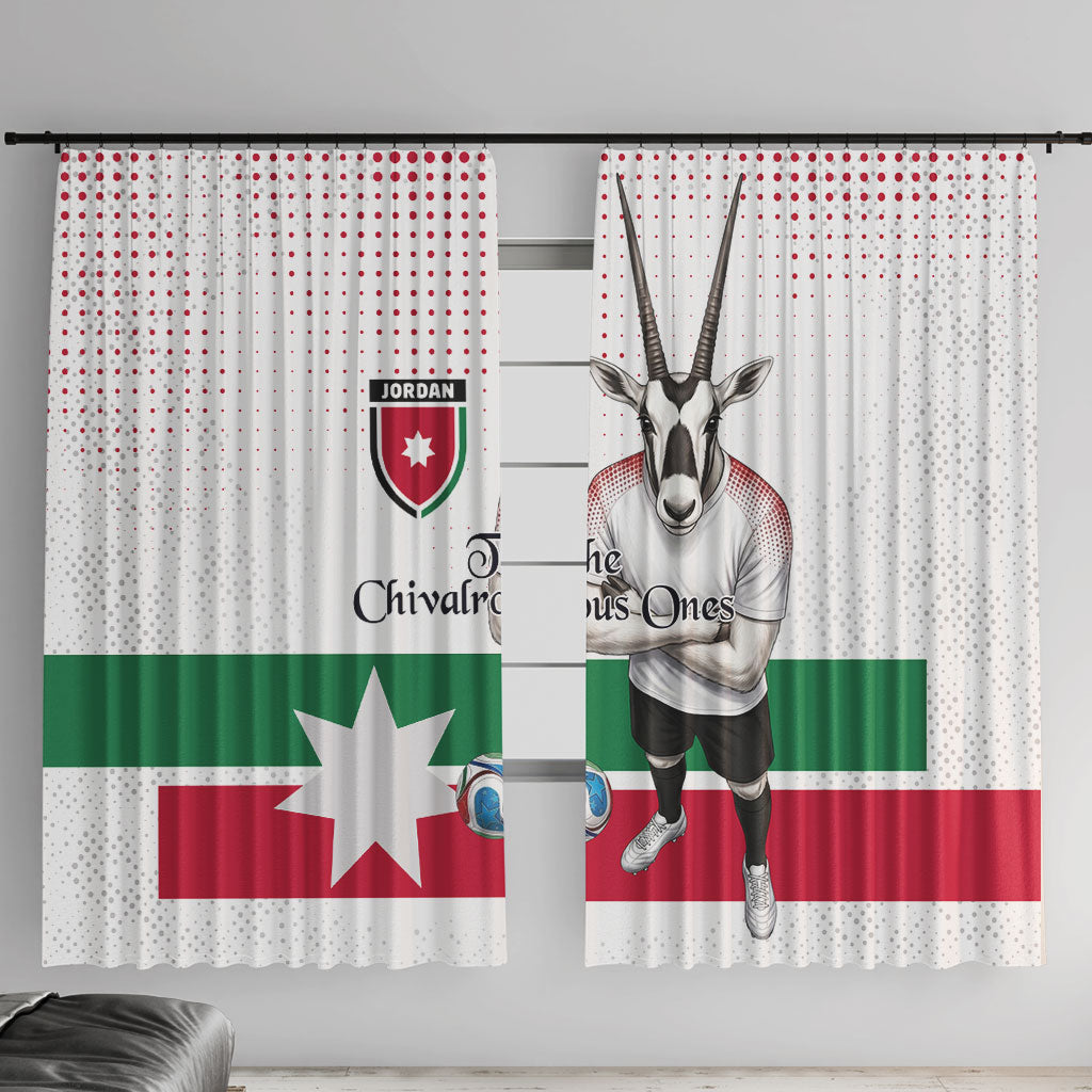 Jordan Football Window Curtain The Chivalrous Ones Oryx Mascot Patriotic Halftone Dot