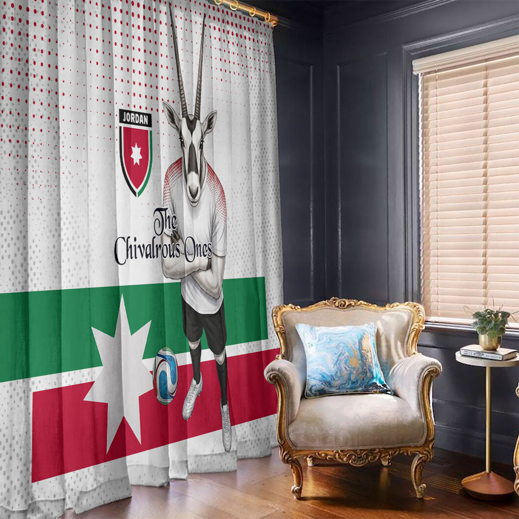 Jordan Football Window Curtain The Chivalrous Ones Oryx Mascot Patriotic Halftone Dot