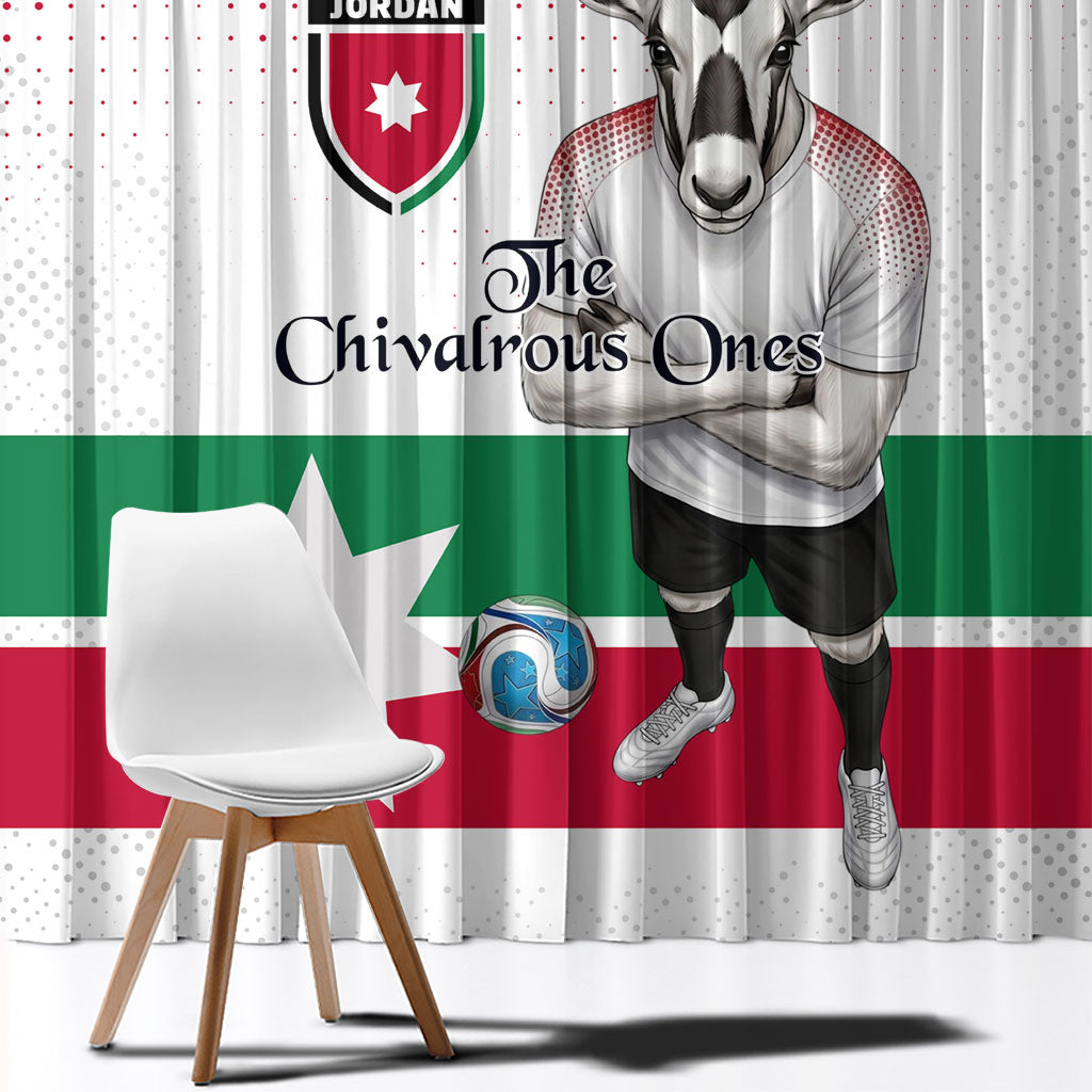 Jordan Football Window Curtain The Chivalrous Ones Oryx Mascot Patriotic Halftone Dot