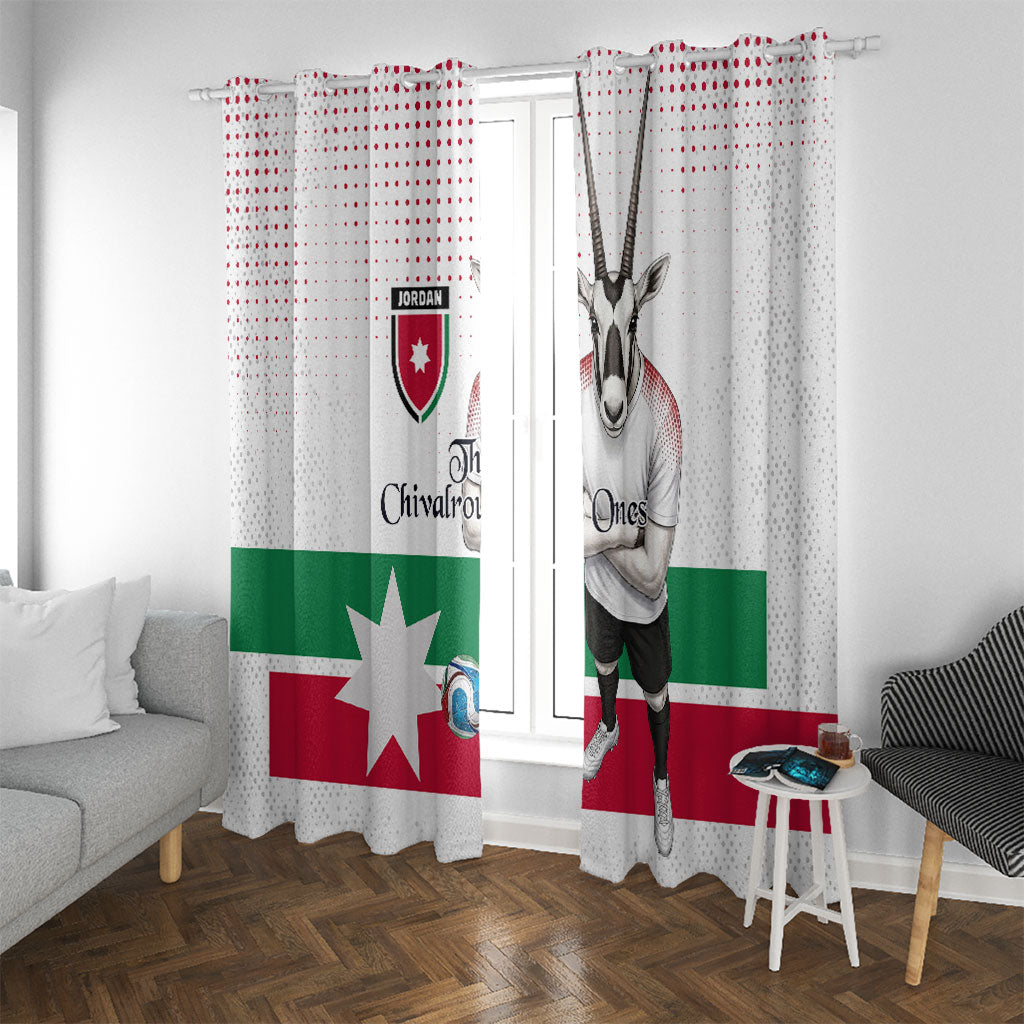 Jordan Football Window Curtain The Chivalrous Ones Oryx Mascot Patriotic Halftone Dot