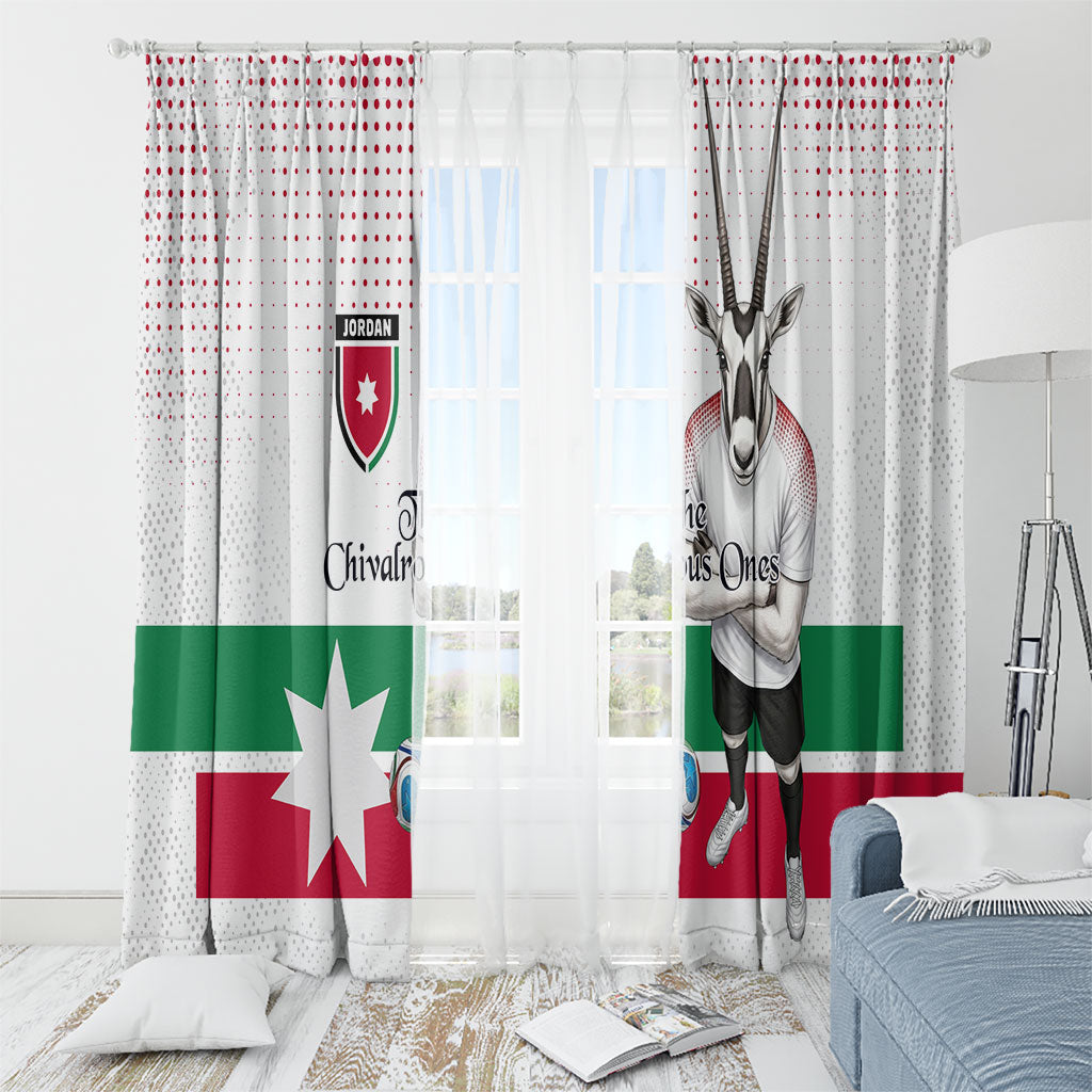 Jordan Football Window Curtain The Chivalrous Ones Oryx Mascot Patriotic Halftone Dot