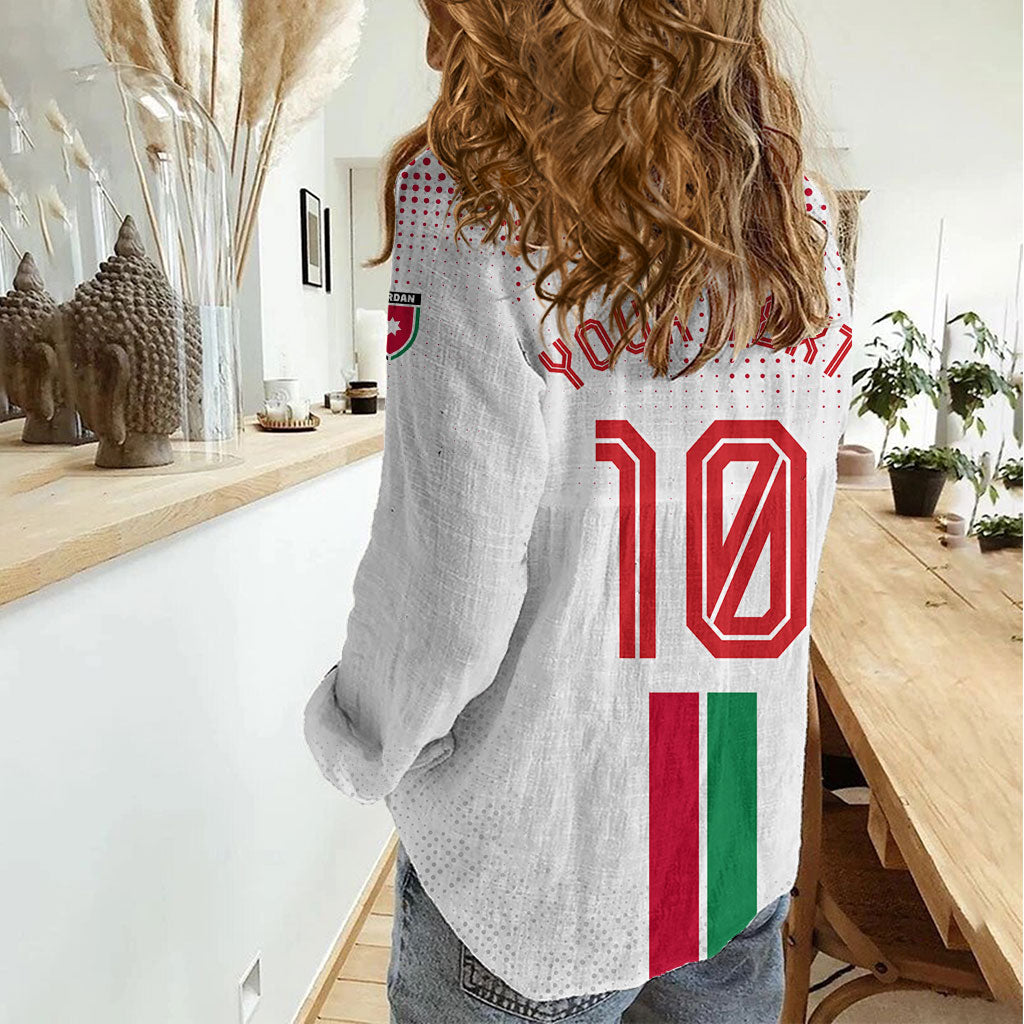 Personalized Jordan Football Women Casual Shirt The Chivalrous Ones Oryx Mascot Patriotic Halftone Dot