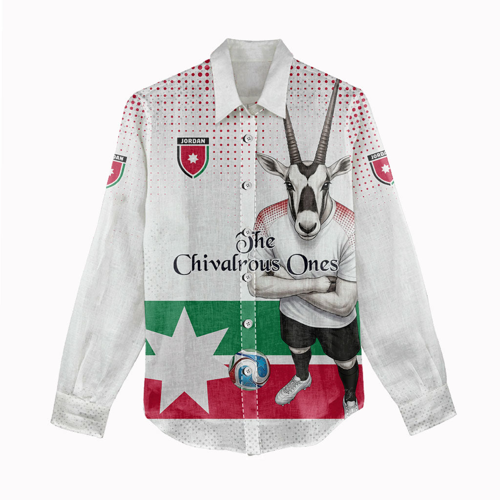 Personalized Jordan Football Women Casual Shirt The Chivalrous Ones Oryx Mascot Patriotic Halftone Dot