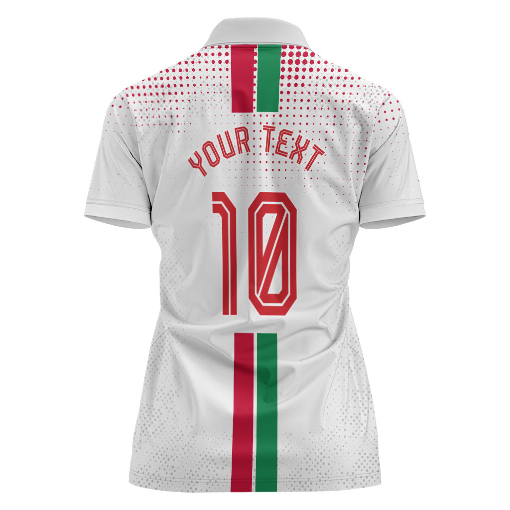 Personalized Jordan Football Women Polo Shirt The Chivalrous Ones Oryx Mascot Patriotic Halftone Dot