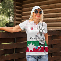 Personalized Jordan Football Women Polo Shirt The Chivalrous Ones Oryx Mascot Patriotic Halftone Dot
