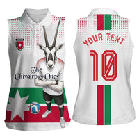 Personalized Jordan Football Women Sleeveless Polo Shirt The Chivalrous Ones Oryx Mascot Patriotic Halftone Dot