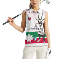 Personalized Jordan Football Women Sleeveless Polo Shirt The Chivalrous Ones Oryx Mascot Patriotic Halftone Dot