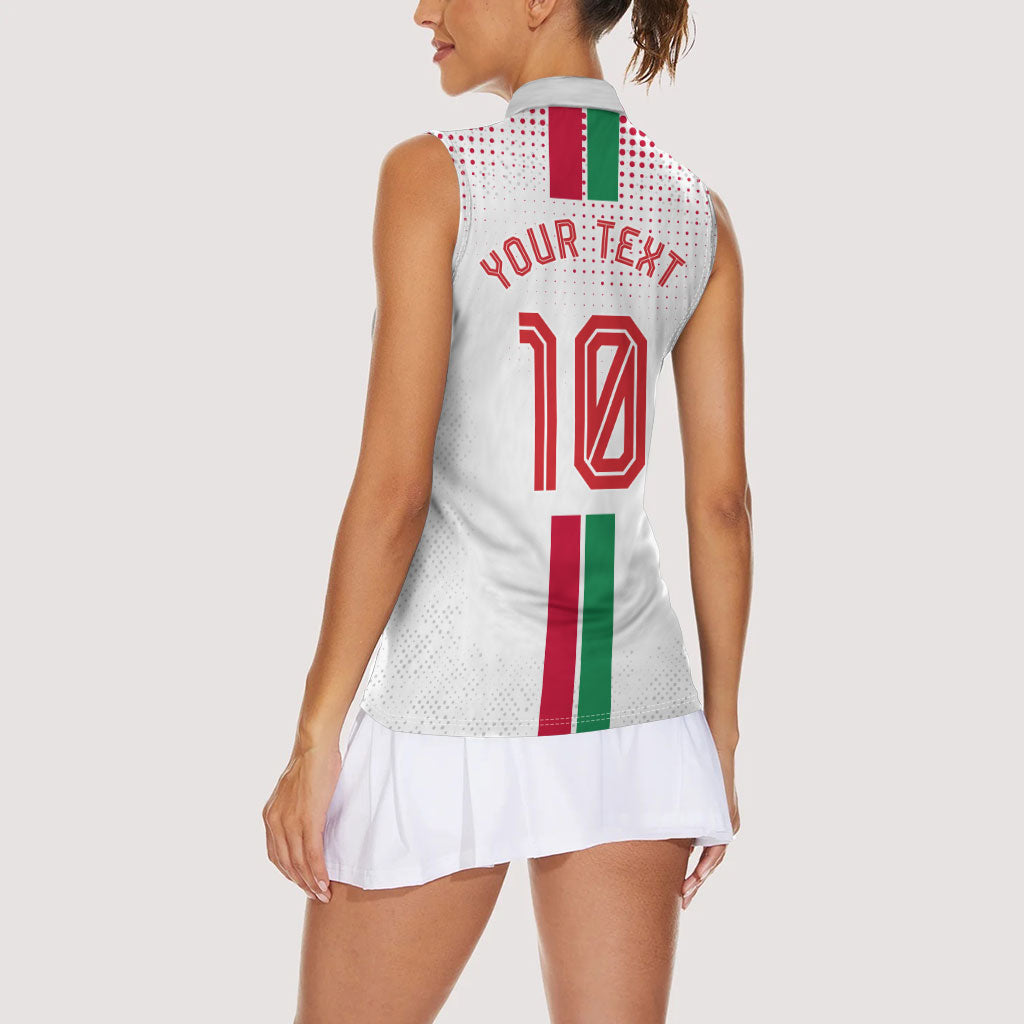 Personalized Jordan Football Women Sleeveless Polo Shirt The Chivalrous Ones Oryx Mascot Patriotic Halftone Dot