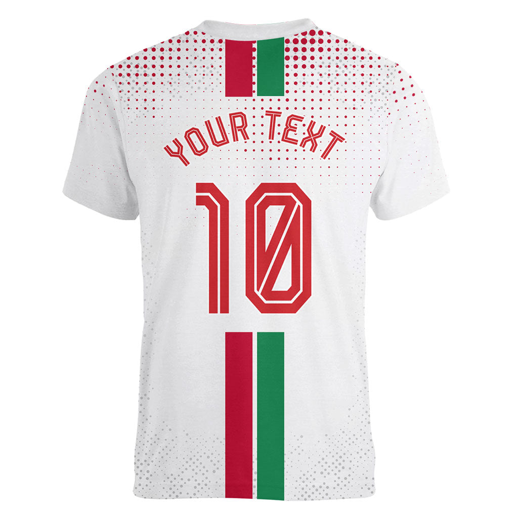 Personalized Jordan Football Women V-Neck T-Shirt The Chivalrous Ones Oryx Mascot Patriotic Halftone Dot