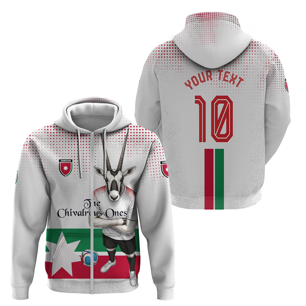 Personalized Jordan Football Zip Hoodie The Chivalrous Ones Oryx Mascot Patriotic Halftone Dot