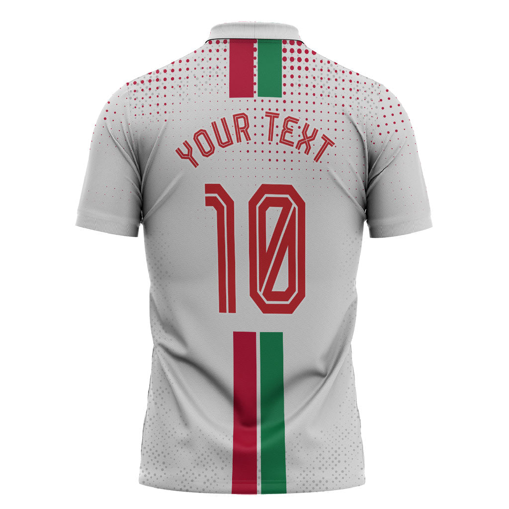 Personalized Jordan Football Zipper Polo Shirt The Chivalrous Ones Oryx Mascot Patriotic Halftone Dot