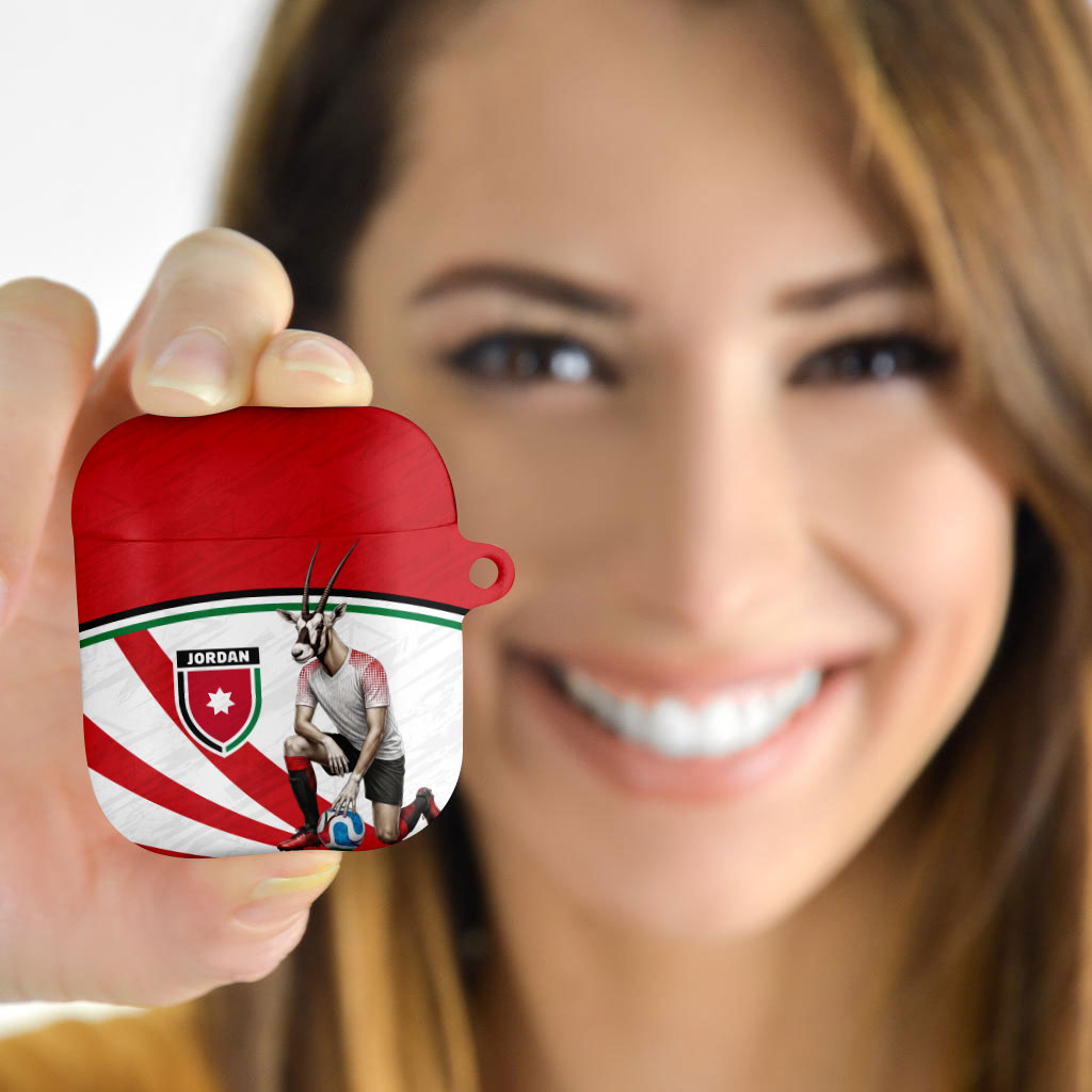 Jordan Football Oryx Mascot AirPods Case Patriotic Diagonal Stripe Athletic Graphic