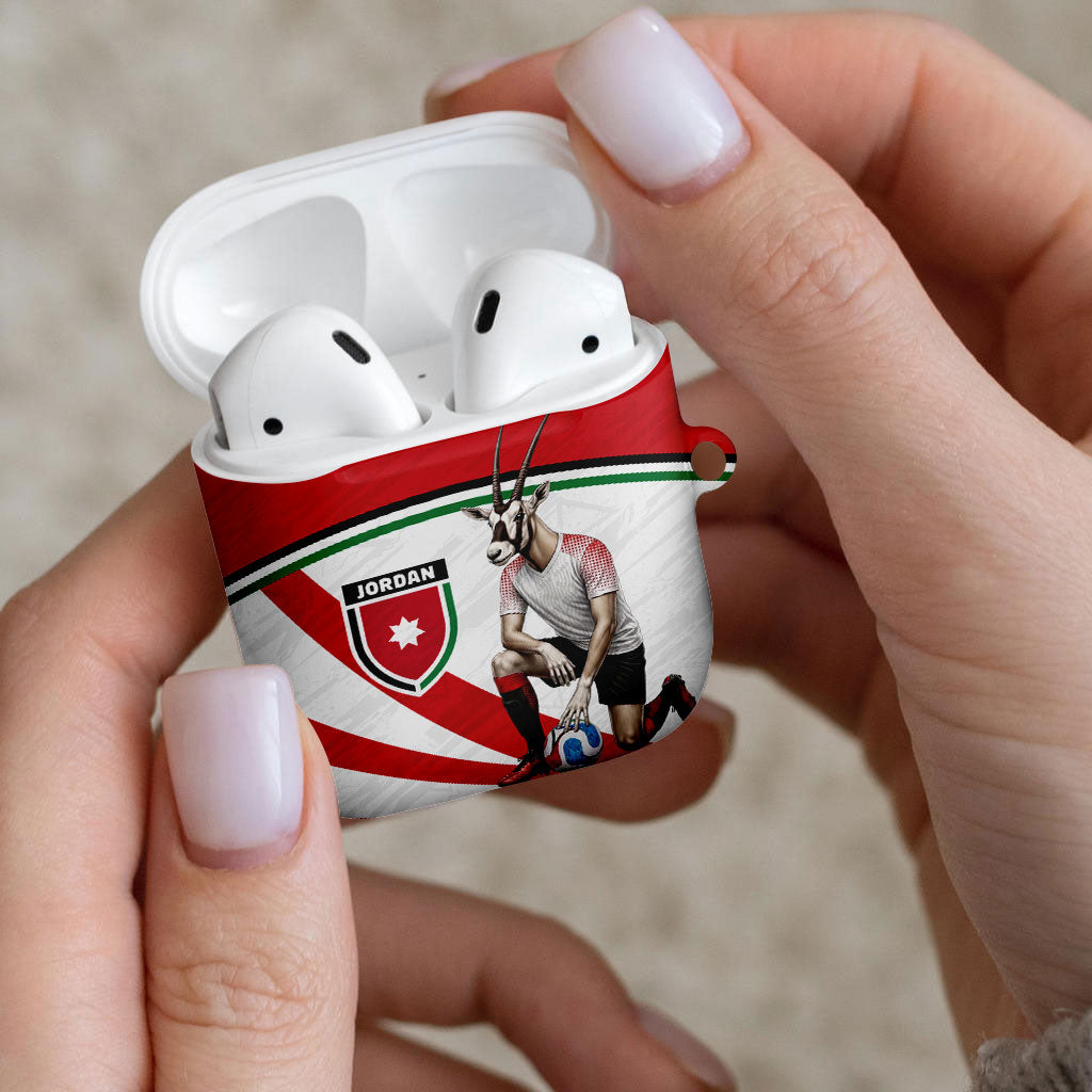 Jordan Football Oryx Mascot AirPods Case Patriotic Diagonal Stripe Athletic Graphic