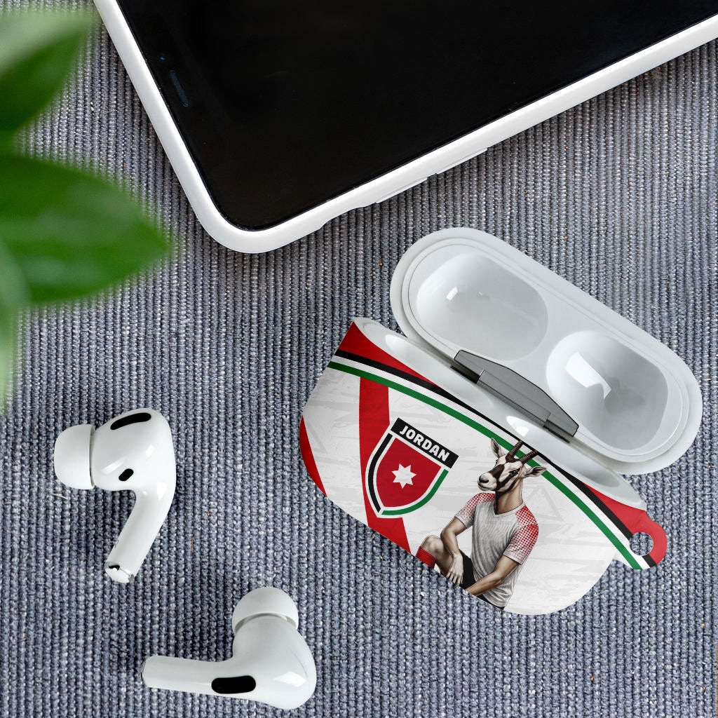 Jordan Football Oryx Mascot AirPods Case Patriotic Diagonal Stripe Athletic Graphic