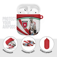 Jordan Football Oryx Mascot AirPods Case Patriotic Diagonal Stripe Athletic Graphic