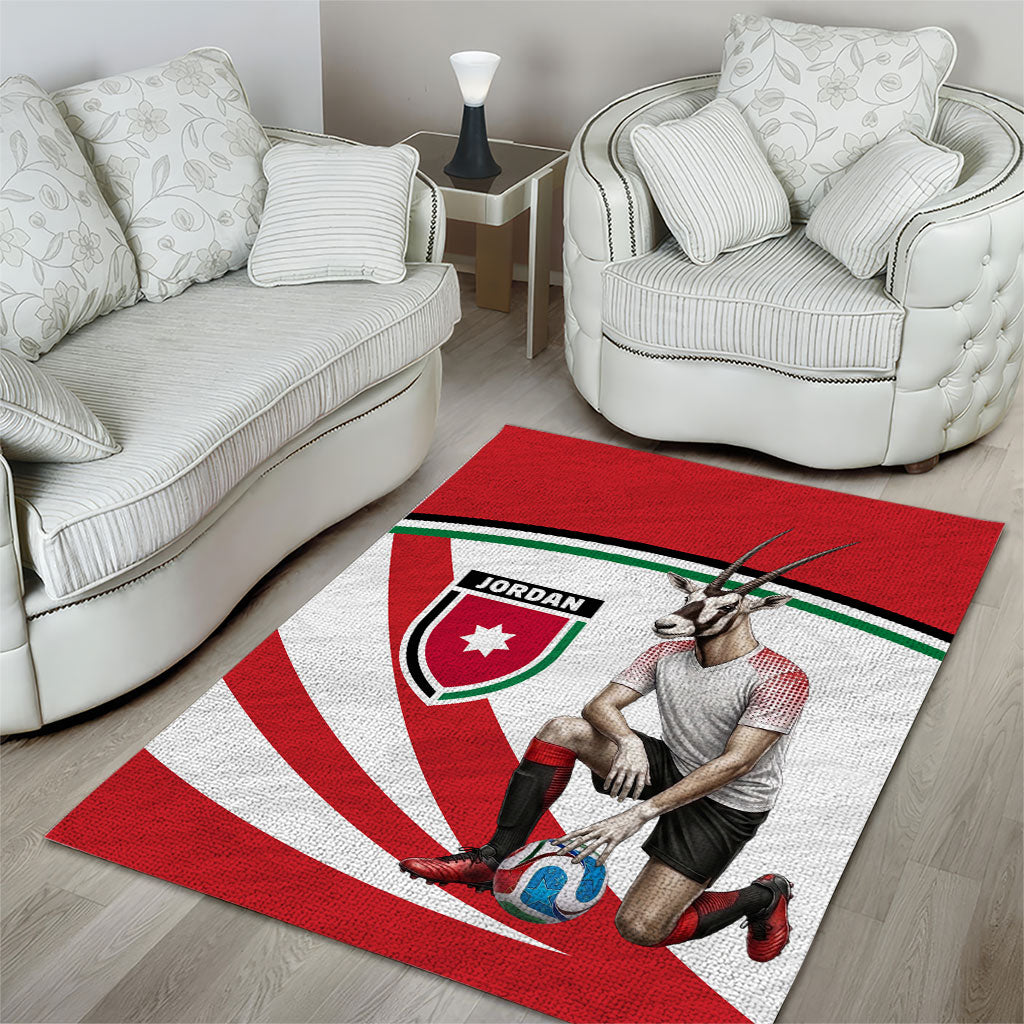 Jordan Football Oryx Mascot Area Rug Patriotic Diagonal Stripe Athletic Graphic
