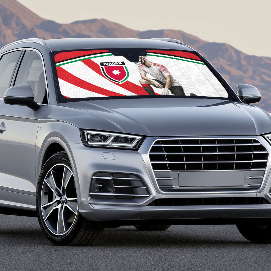 Jordan Football Oryx Mascot Auto Sun Shade Patriotic Diagonal Stripe Athletic Graphic