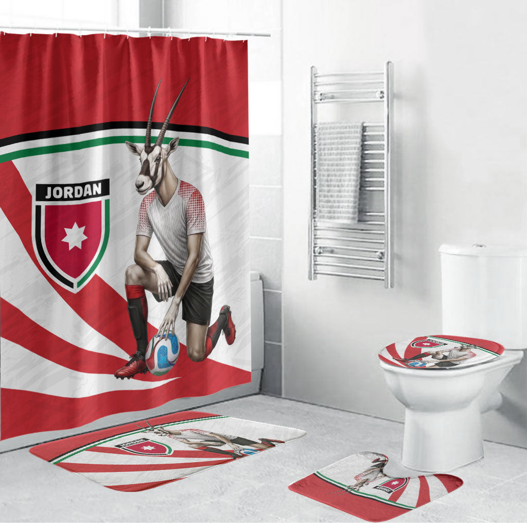 Jordan Football Oryx Mascot Bathroom Set Patriotic Diagonal Stripe Athletic Graphic