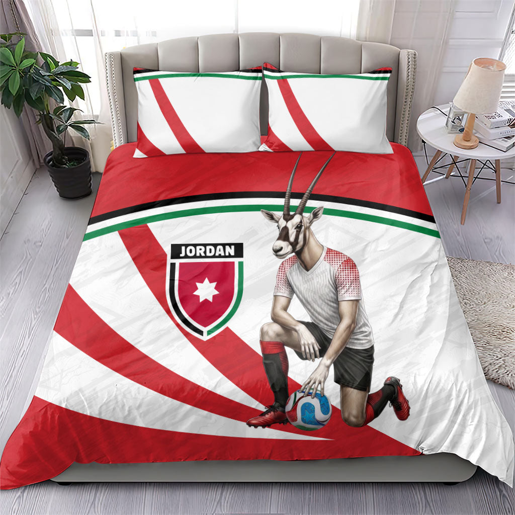 Jordan Football Oryx Mascot Bedding Set Patriotic Diagonal Stripe Athletic Graphic