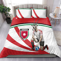Jordan Football Oryx Mascot Bedding Set Patriotic Diagonal Stripe Athletic Graphic