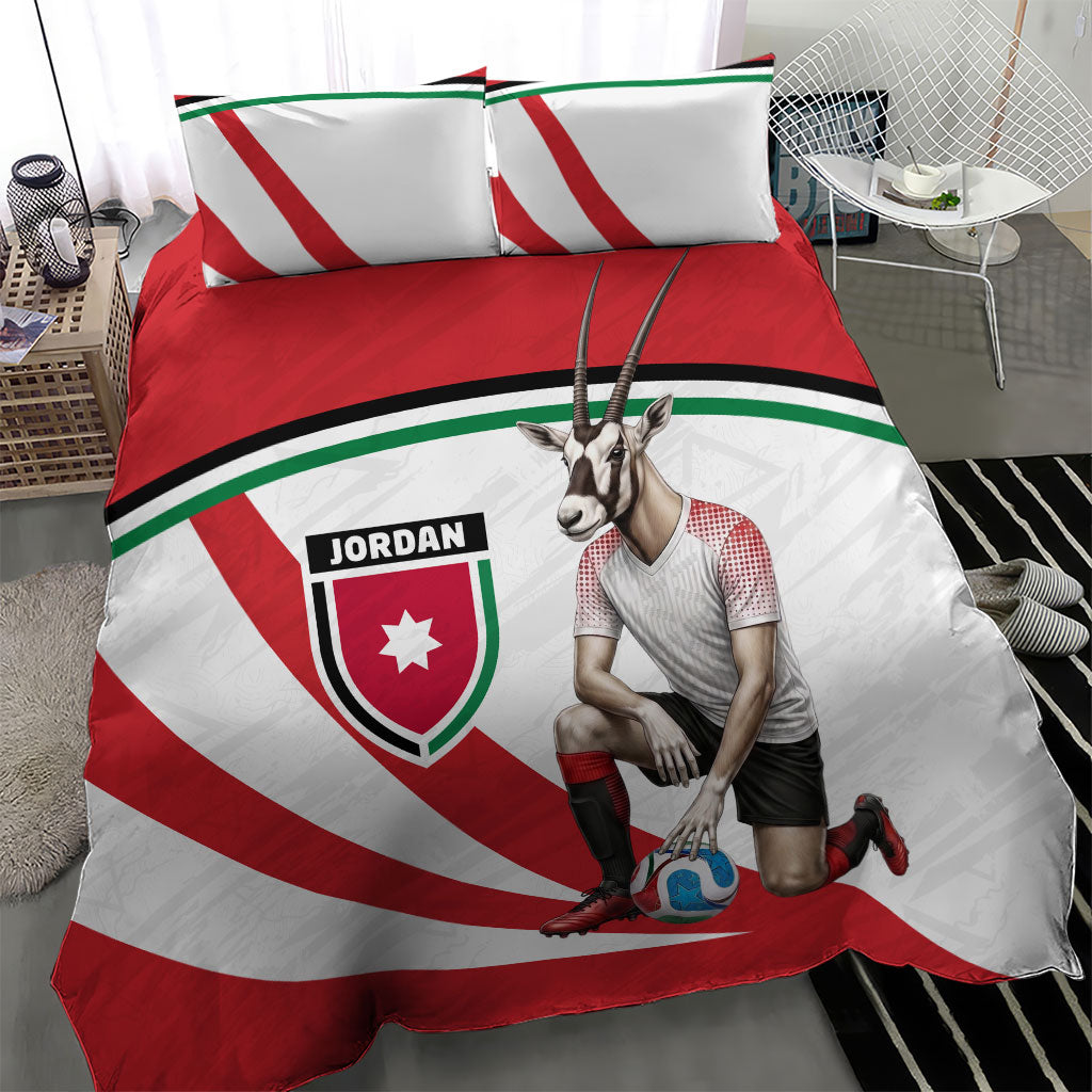 Jordan Football Oryx Mascot Bedding Set Patriotic Diagonal Stripe Athletic Graphic
