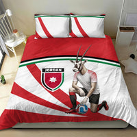 Jordan Football Oryx Mascot Bedding Set Patriotic Diagonal Stripe Athletic Graphic