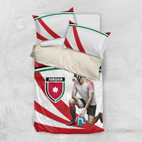 Jordan Football Oryx Mascot Bedding Set Patriotic Diagonal Stripe Athletic Graphic