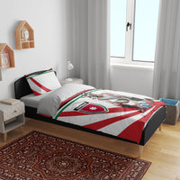 Jordan Football Oryx Mascot Bedding Set Patriotic Diagonal Stripe Athletic Graphic