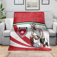 Jordan Football Oryx Mascot Blanket Patriotic Diagonal Stripe Athletic Graphic