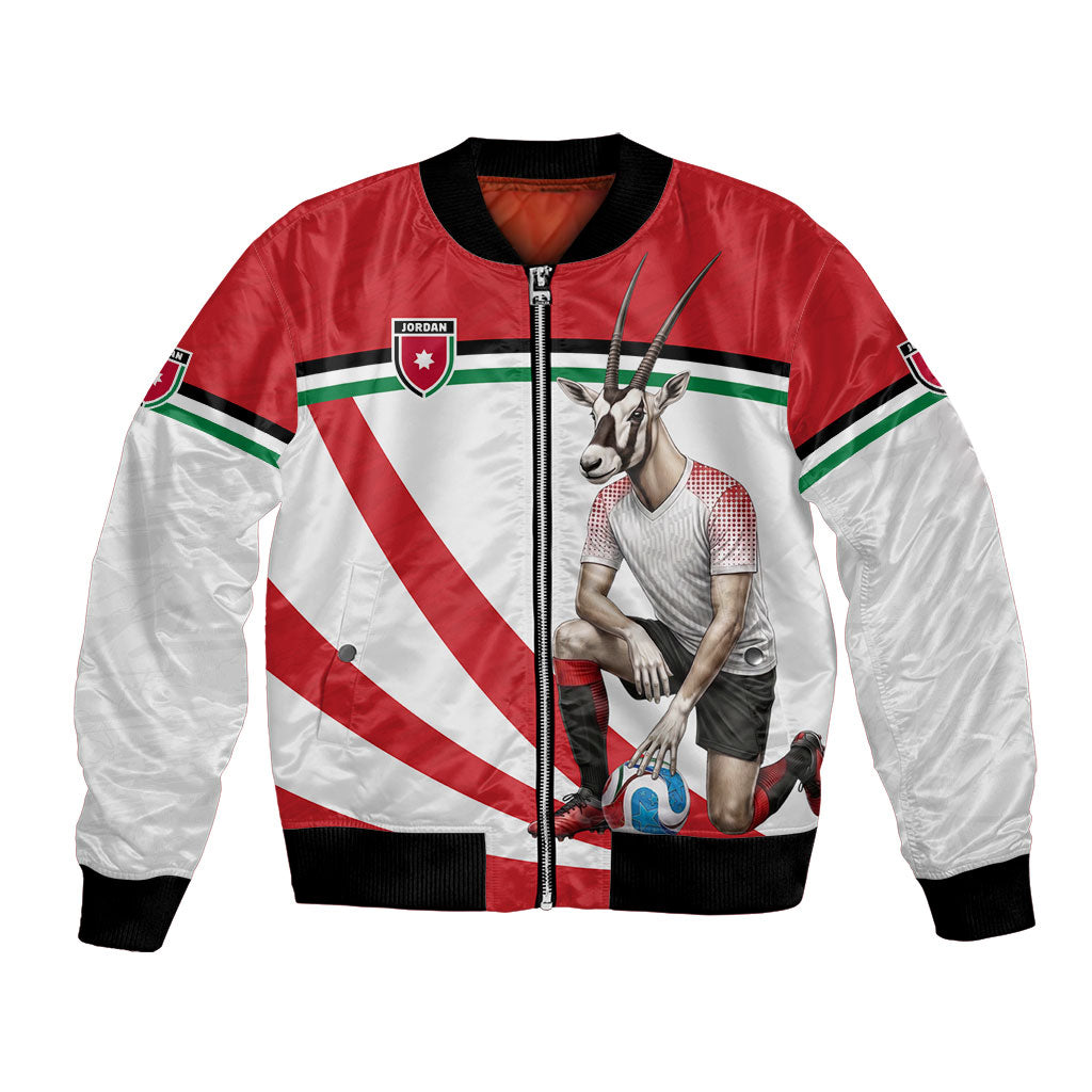 Personalized Jordan Football Oryx Mascot Bomber Jacket Patriotic Diagonal Stripe Athletic Graphic
