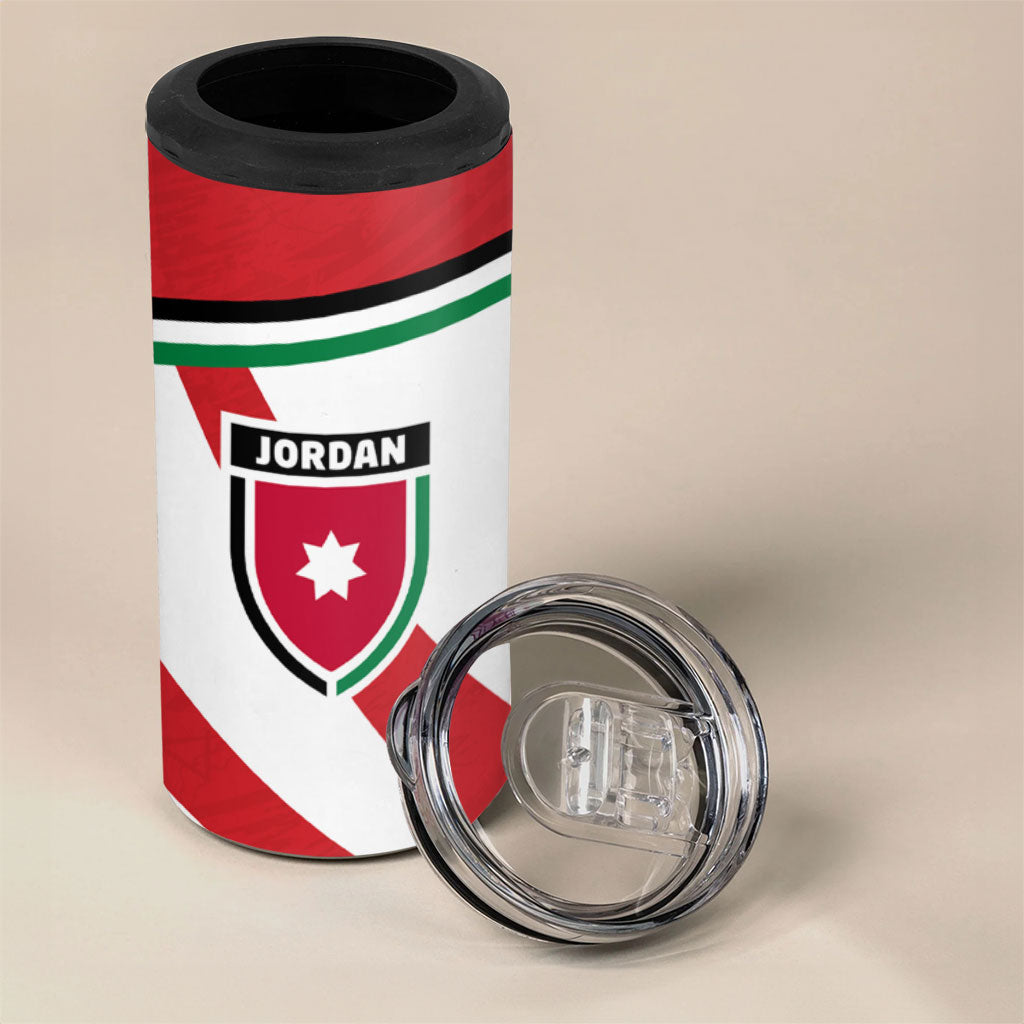 Jordan Football Oryx Mascot 4 in 1 Can Cooler Tumbler Patriotic Diagonal Stripe Athletic Graphic
