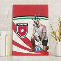 Jordan Football Oryx Mascot Canvas Wall Art Patriotic Diagonal Stripe Athletic Graphic