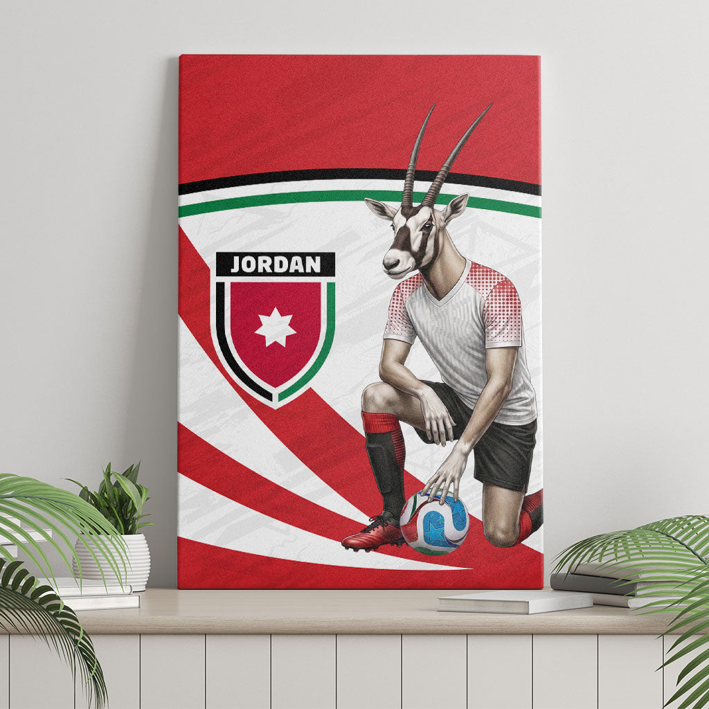 Jordan Football Oryx Mascot Canvas Wall Art Patriotic Diagonal Stripe Athletic Graphic
