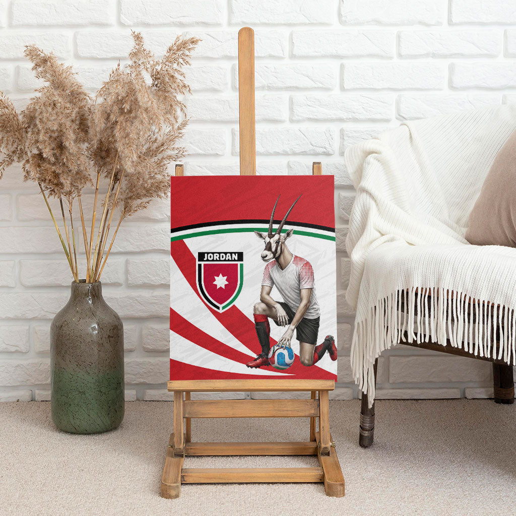 Jordan Football Oryx Mascot Canvas Wall Art Patriotic Diagonal Stripe Athletic Graphic