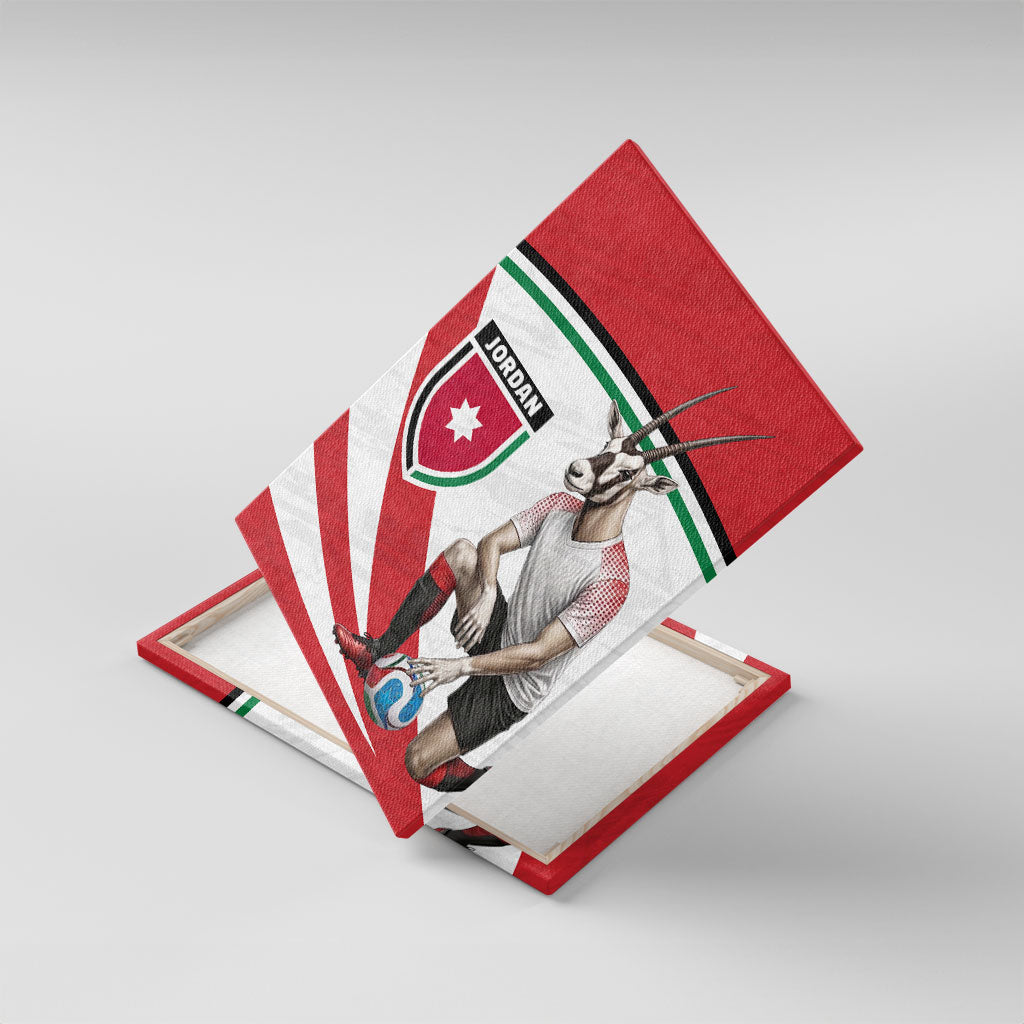 Jordan Football Oryx Mascot Canvas Wall Art Patriotic Diagonal Stripe Athletic Graphic