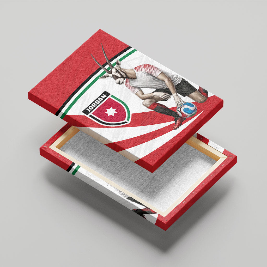 Jordan Football Oryx Mascot Canvas Wall Art Patriotic Diagonal Stripe Athletic Graphic