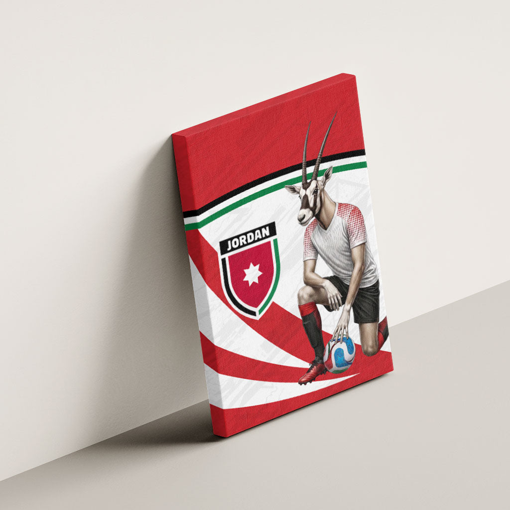 Jordan Football Oryx Mascot Canvas Wall Art Patriotic Diagonal Stripe Athletic Graphic