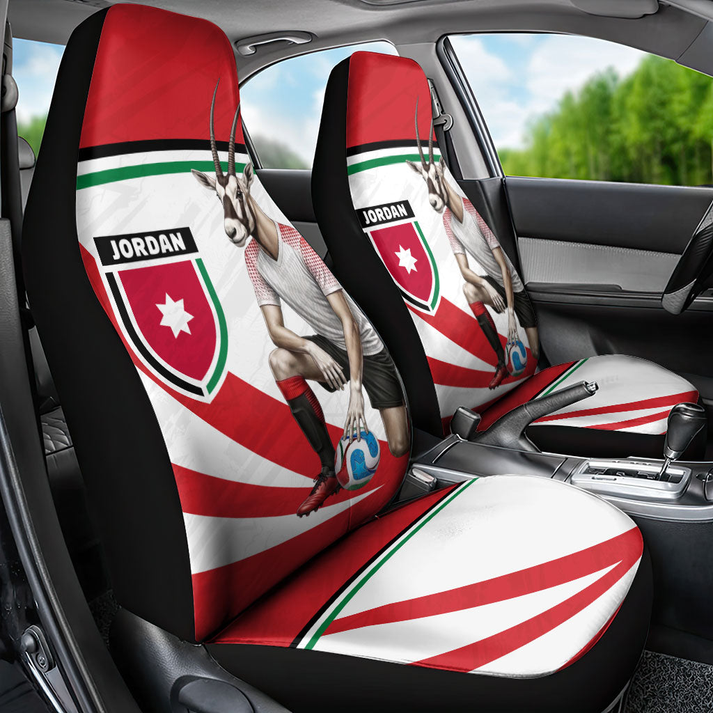 Jordan Football Oryx Mascot Car Seat Cover Patriotic Diagonal Stripe Athletic Graphic