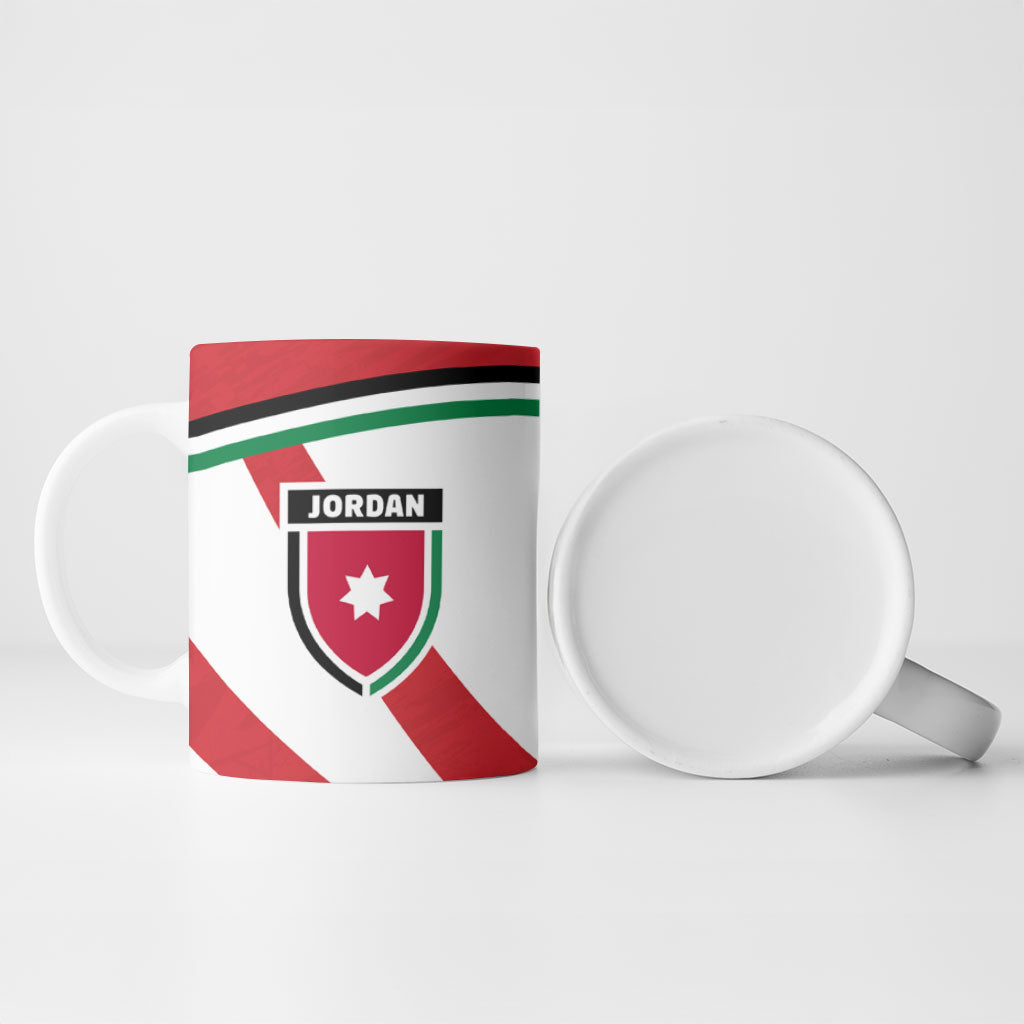 Jordan Football Oryx Mascot Ceramic Mug Patriotic Diagonal Stripe Athletic Graphic