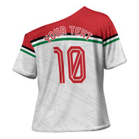 Personalized Jordan Football Oryx Mascot Cross Shoulder Shirt Patriotic Diagonal Stripe Athletic Graphic