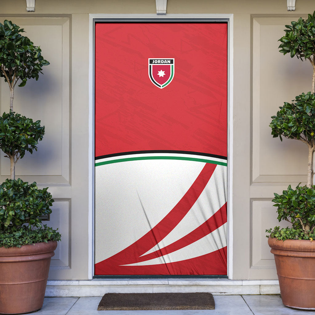 Jordan Football Oryx Mascot Door Cover Patriotic Diagonal Stripe Athletic Graphic
