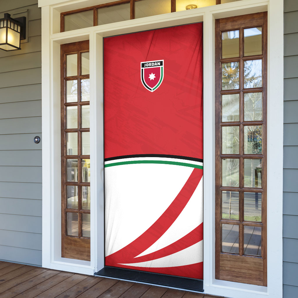 Jordan Football Oryx Mascot Door Cover Patriotic Diagonal Stripe Athletic Graphic