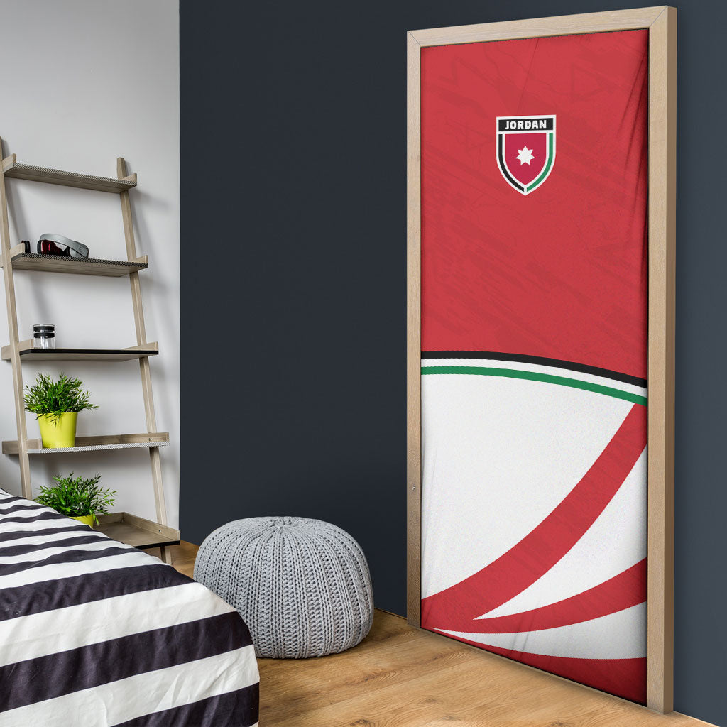 Jordan Football Oryx Mascot Door Cover Patriotic Diagonal Stripe Athletic Graphic