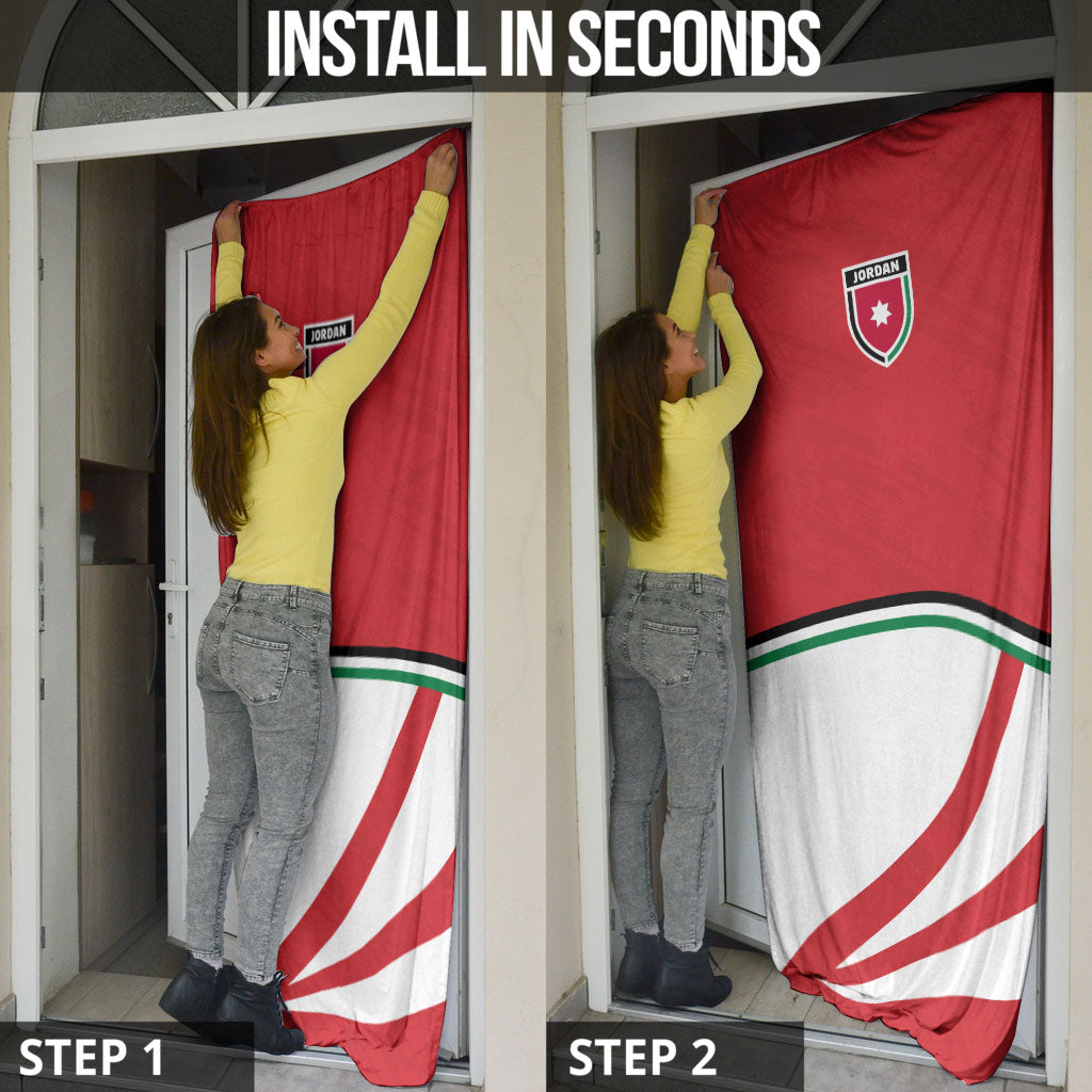 Jordan Football Oryx Mascot Door Cover Patriotic Diagonal Stripe Athletic Graphic