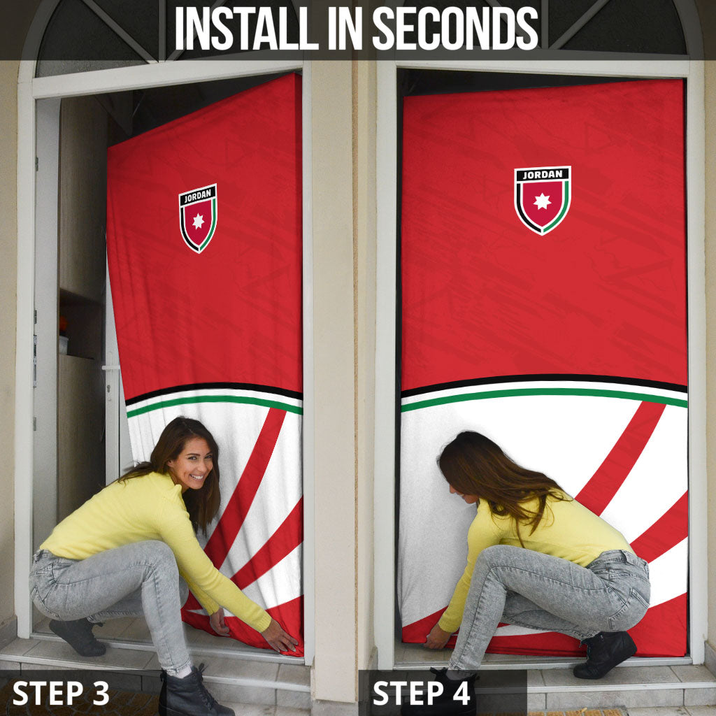 Jordan Football Oryx Mascot Door Cover Patriotic Diagonal Stripe Athletic Graphic